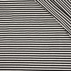 STRIPES WHITE / BLACK 0,5cm x 0,5cm - Viscose jersey