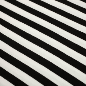 STRIPES WHITE / BLACK 1,0cm x 1,0cm - Viscose jersey