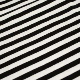 STRIPES WHITE / BLACK 0,7cm x 0,7cm - Viscose jersey