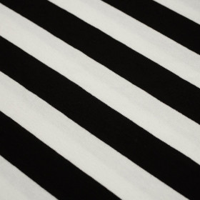 STRIPES WHITE / BLACK 2,0cm x 2,0cm - Viscose jersey