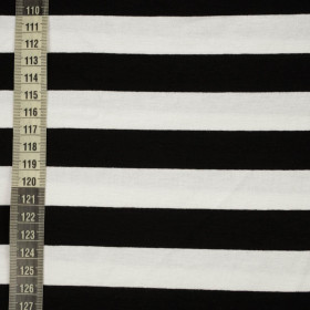 STRIPES WHITE / BLACK 2,0cm x 2,0cm - Viscose jersey