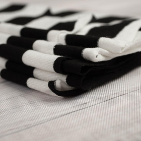 STRIPES WHITE / BLACK 2,0cm x 2,0cm - Viscose jersey