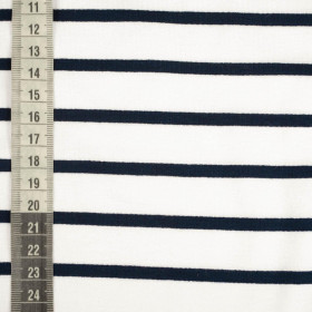 STRIPES DARK BLUE / WHITE 0,5cm x 2,0cm - Viscose jersey