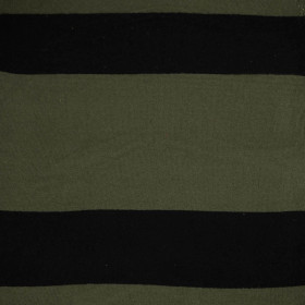 STRIPES OLIVE - BLACK - Emery sweater knit. 270g