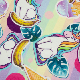 UNICORNS AND ICE CREAM / rainbow - Viskose-Jersey WE210