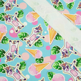 UNICORNS AND ICE CREAM / light blue - looped knit 