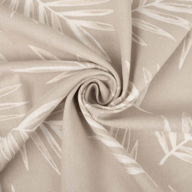 PALM LEAVES pat. 5 / light beige - viscose + linen