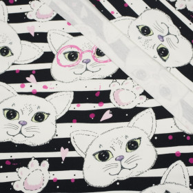CATS IN GLASSES / pink - looped knit SP250