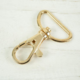 Metal snap hook 25 mm fish - gold