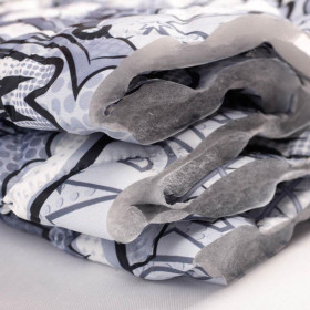 COMICS / black-white - Quilted nylon fabric 