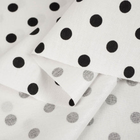BLACK PEAS / WHITE - Cotton woven fabric