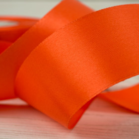 Satin Ribbon, width 38 mm orange neon