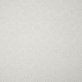  FLOWERS / white - Embroidered cotton fabric