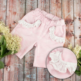 KID`S SHORTS (RIO) - DOLPHIN / CAMOUFLAGE pat. 2 / pale pink - looped knit fabric 