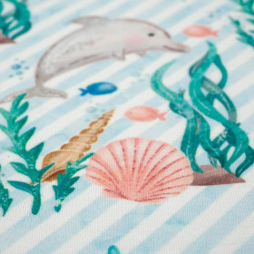 DOLPHINS / STRIPES (MAGICAL OCEAN) / aqua