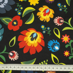 LOWICZ FOLKLORE / black - Waterproof woven fabric