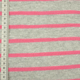 MELANGE GREY STRIPES / pink (2cmx0,7cm) - fancy knit fabric
