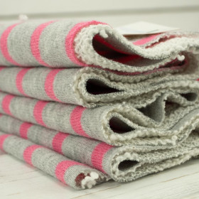 MELANGE GREY STRIPES / pink (2cmx0,7cm) - fancy knit fabric