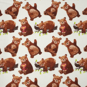 BEARS MIX (BEARS AND BUTTERFLIES) - looped knit fabric