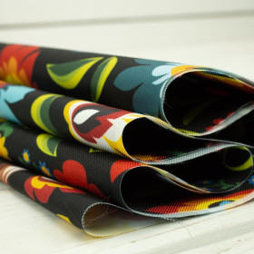 LOWICZ FOLKLORE / black - Waterproof woven fabric