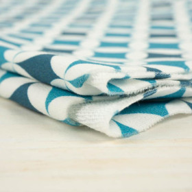 ROSETTES ( light blue ) / dark blue - looped knit 