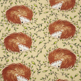 50cm SLEEPING HEDGEHOGS (SLEEPING ANIMALS) / sand  - organic looped knit fabric