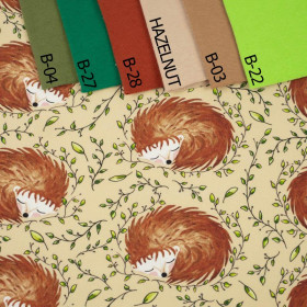 50cm SLEEPING HEDGEHOGS (SLEEPING ANIMALS) / sand  - organic looped knit fabric