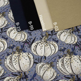 ENCHANTED PUMPKINS (ENCHANTED NIGHT) - looped knit fabric
