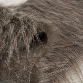 Faux fur trim 15cm x 150cm - brown-grey