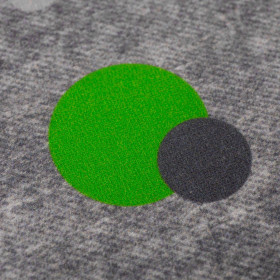 GREEN DOTSIES / ACID WASH GREY - looped knit fabric