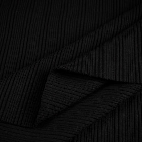 D-16 BLACK - Ribbed knit fabric