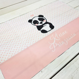 PANDA / pink - panel Waterproof woven fabric DE