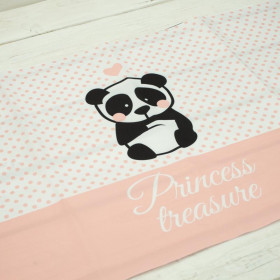 PANDA / pink - panel Waterproof woven fabric EN