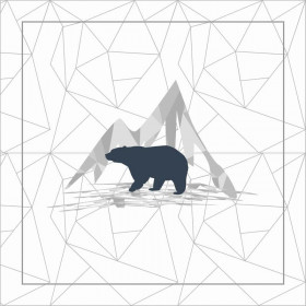 CUSHION PANEL - BEAR (ADVENTURE) / white ice