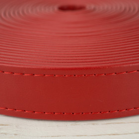 Leatherette strap 25 mm - red