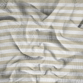 STRIPES 1x1 - acid ecru / acid beige  - Cotton muslin