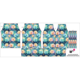 Bardot neckline blouse (VIKI) - PASTEL FLOWERS WZ.10 - sewing set