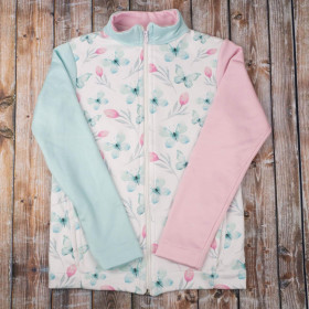 "MAX" CHILDREN'S TRAINING JACKET - BUTTERFLIES AND TULIPS (WATER-COLOR BUTTERFLIES) - knit with short nap