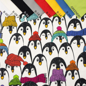 PENGUINS IN SCARVES - looped knit SP250