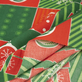 CHRISTMAS CHECKERED - Cotton woven fabric