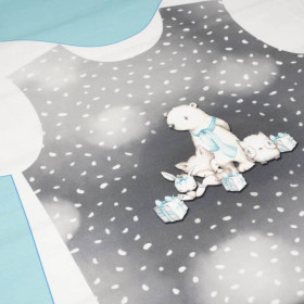 CHILDREN'S PAJAMAS " MIKI" - MAGICAL FRIENDS / WHITE TRACES / dark grey (MAGICAL CHRISTMAS FOREST) - sewing setc