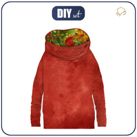 SNOOD SWEATSHIRT (FURIA) - RED SPECKS /  FLOWER JUNGLE - sewing set