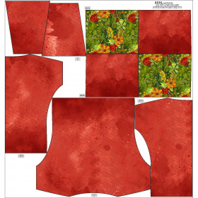 SNOOD SWEATSHIRT (FURIA) - RED SPECKS /  FLOWER JUNGLE - sewing set
