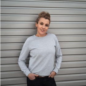 WOMEN'S SWEATSHIRT (HANA) BASIC - M-01 melange light grey - sewing set