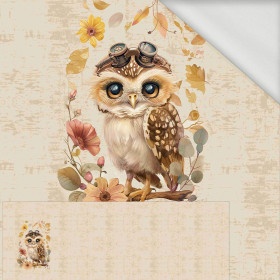 OWL STEAMPUNK FOREST PAT. 2 - panoramic panel looped knit (60cm x 155cm)