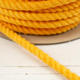 Twisted cotton cord 8 mm - mustard