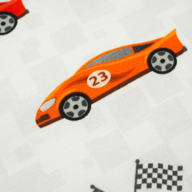 FAST WHEELS / red on white - single jersey with elastane TE210