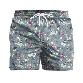 Men's swim trunks - TATTOO / grey - sewing set