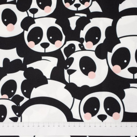 PANDAS / pink - Waterproof woven fabric
