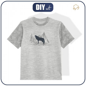 KID’S T-SHIRT- WOLF (ADVENTURE)/ melange light grey- single jersey